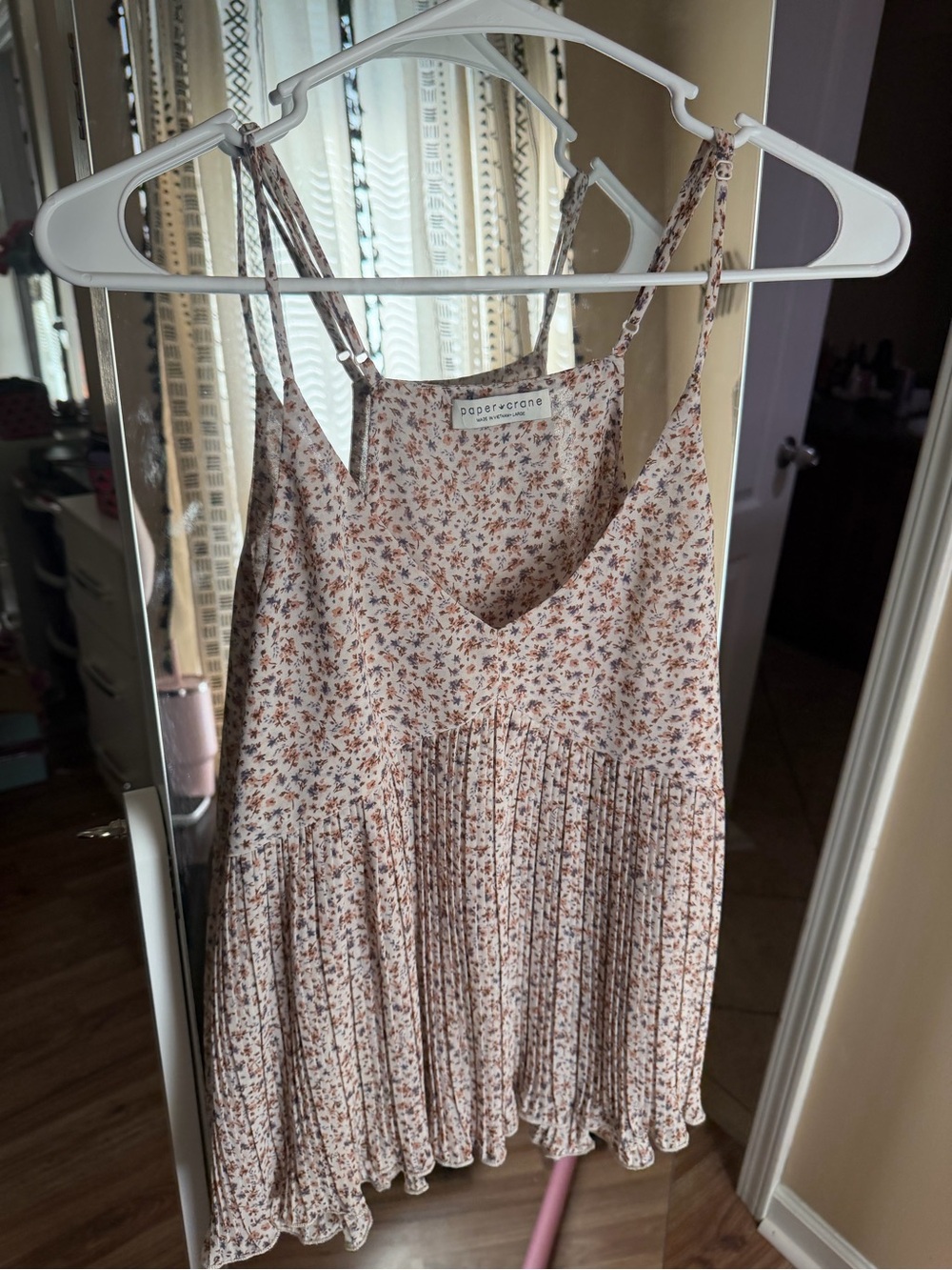 Paper Crane Floral Pleated Camisole